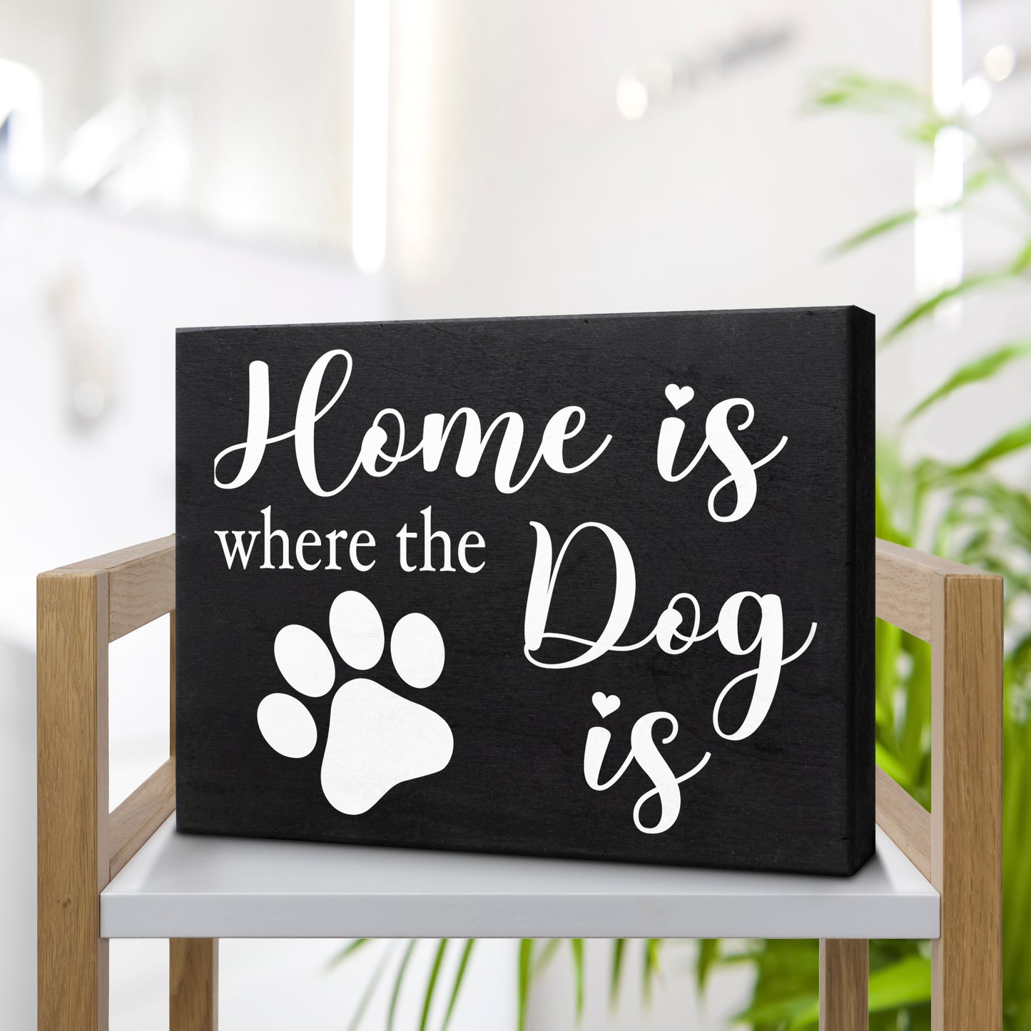 JennyGems Dog Gifts, Home Is Where the Dog Is, 8x6 Inch Wood Sign, Wall Decor, Dog Novelty Gifts, Cute Dog Signs, Dog Lovers Gifts, Dog Mom Gifts, American Made