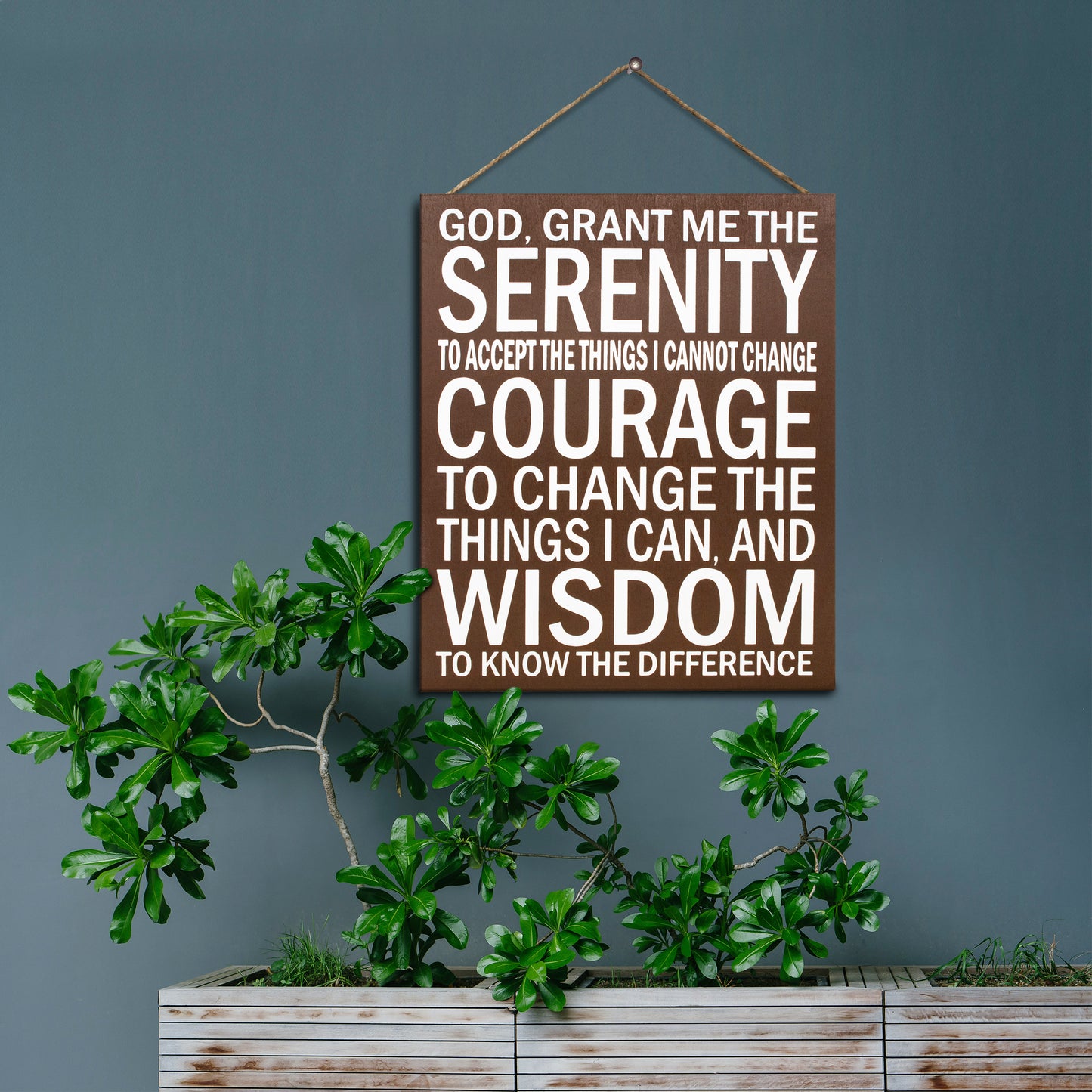 JennyGems Serenity Prayer Sign, 10x12 Inches, Positive Energy Wall Art, Sobriety Anniversary Gift, Housewarming Farmhouse Christian, American Made
