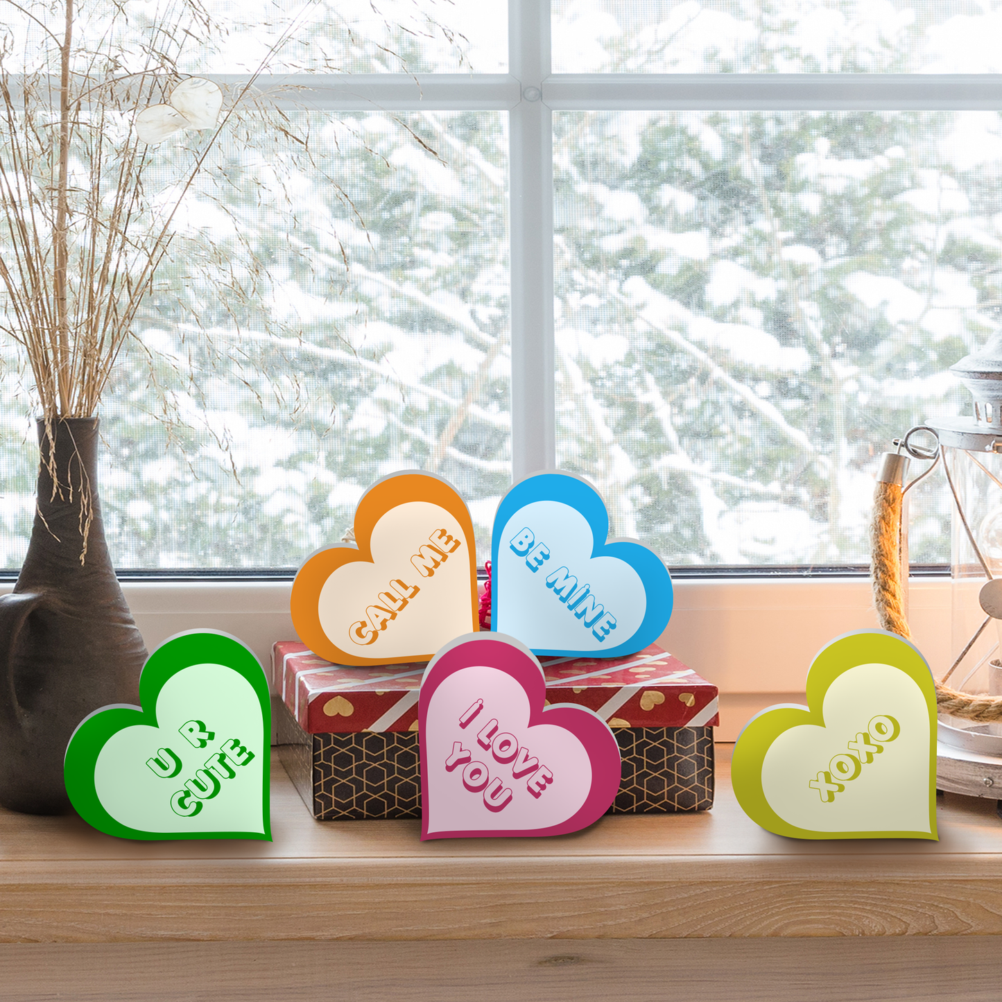 Valentine’s Day Conversation Hearts Set of 5 - Cute
