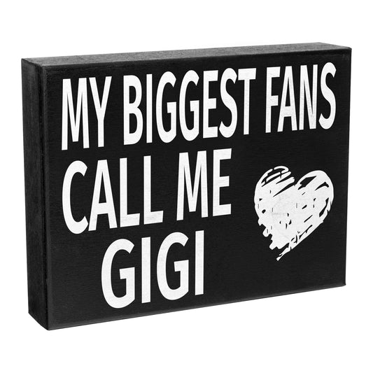 JennyGems Gifts for Gigi, Gigi Gifts from Granddaughter Grandson, My Biggest Fans Call Me Gigi Wood Sign, Gigi Gifts for Christmas, Gigi Birthday Gifts