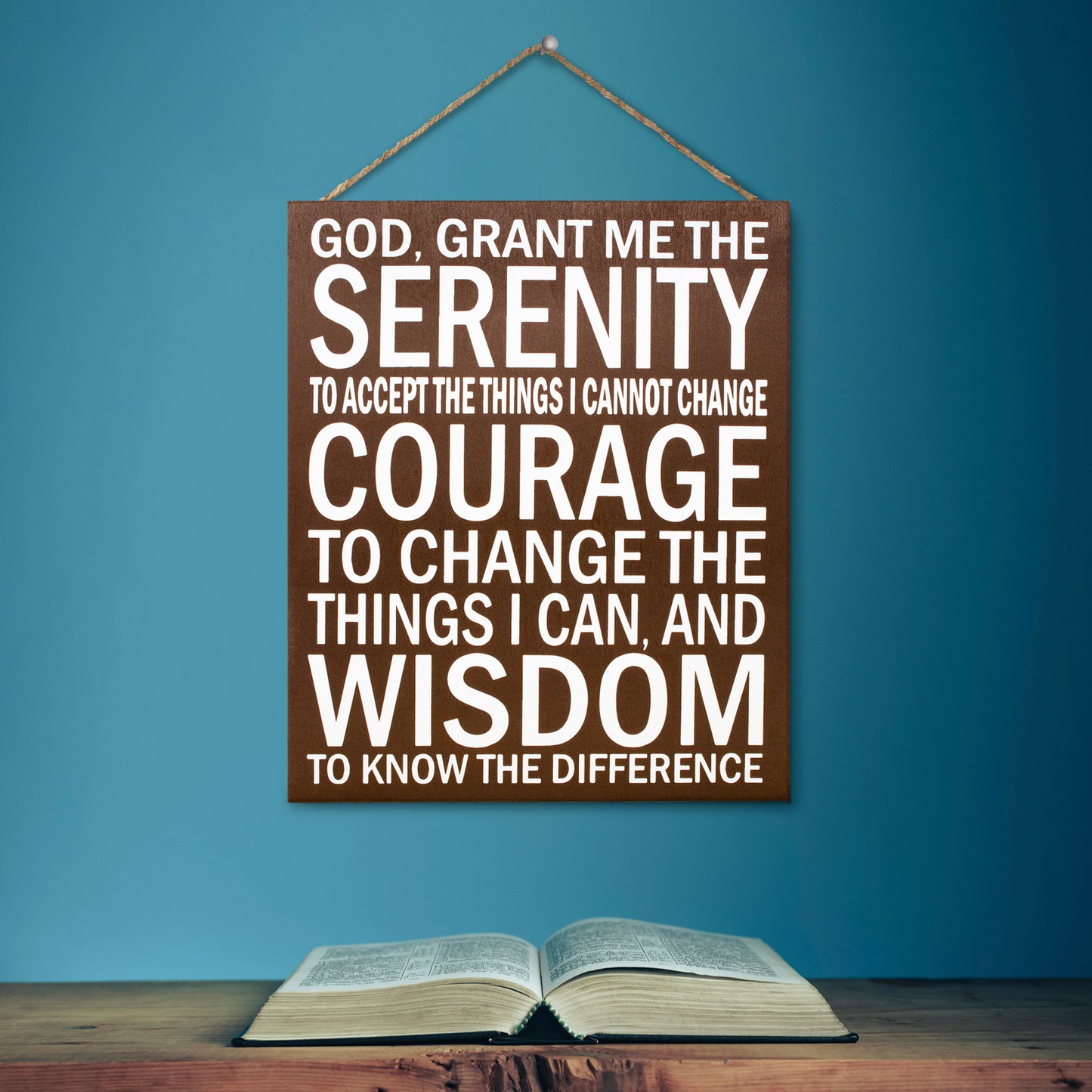 JennyGems Serenity Prayer Sign, 10x12 Inches, Positive Energy Wall Art, Sobriety Anniversary Gift, Housewarming Farmhouse Christian, American Made