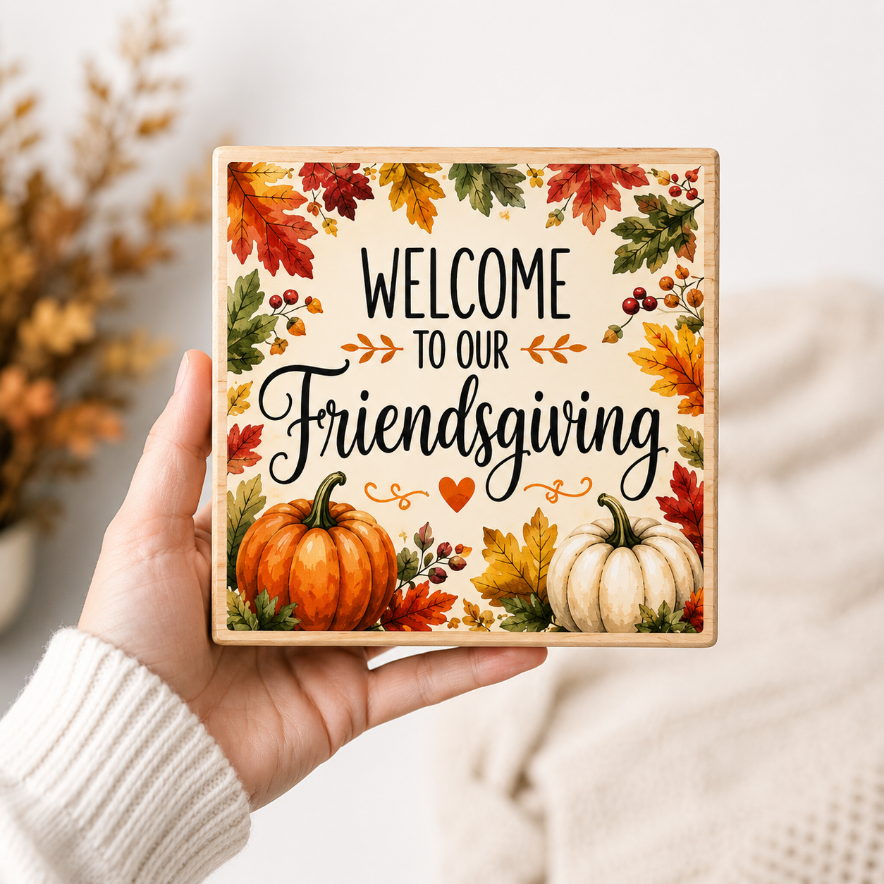 Friendsgiving Decorations, Fall Decor Friendsgiving Sign, Welcome to Our Friendsgiving, Thanksgiving Decorations