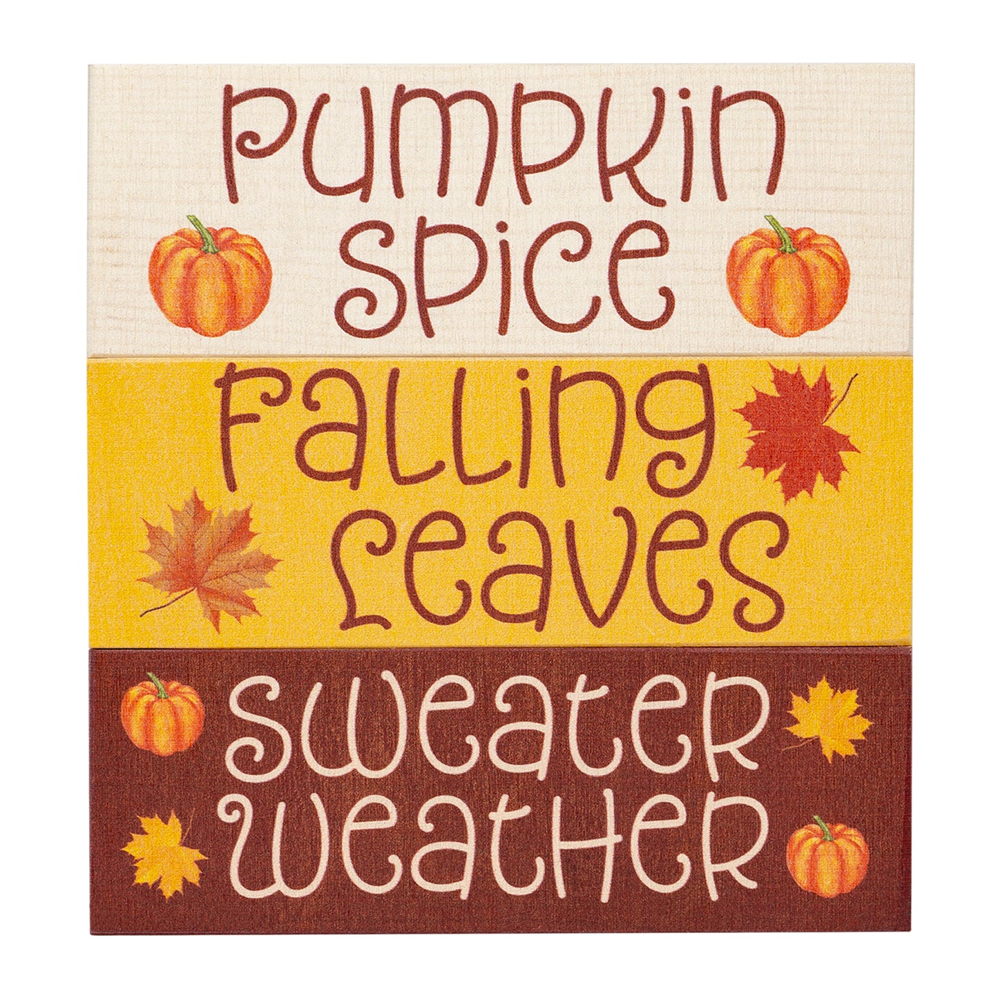 JennyGems Fall Decor, Fall Blocks Signs Pumpkin Spice Fall Decorations, Sweater Weather, Mantel and Tabletop Accents, Fall Tiered Tray Decor Made in USA