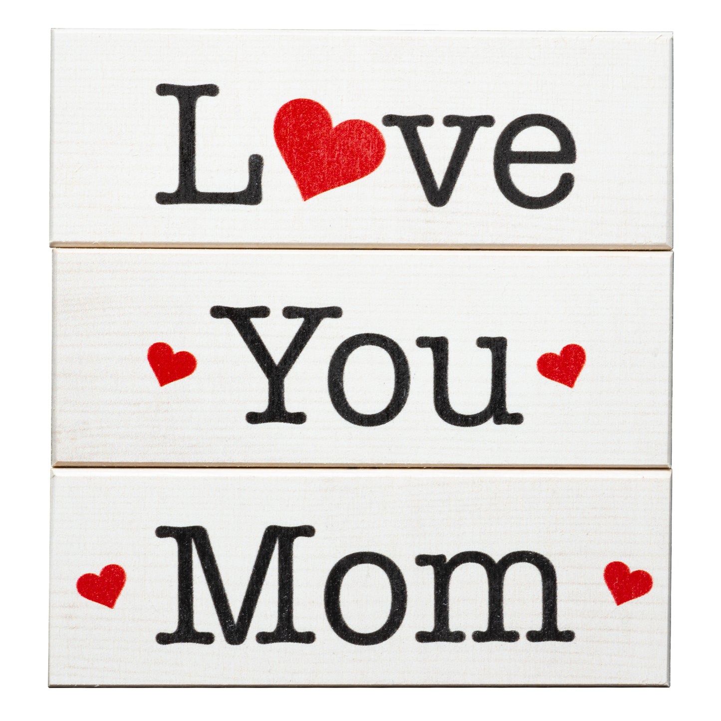 JennyGems Gifts for Mom, Love You Mom Gifts From Daughter Son, Birthday Gifts for Mom, Mom Birthday Gift Sign Decor, 3 Piece Mini Wood Block Set, Valentines Day Gift