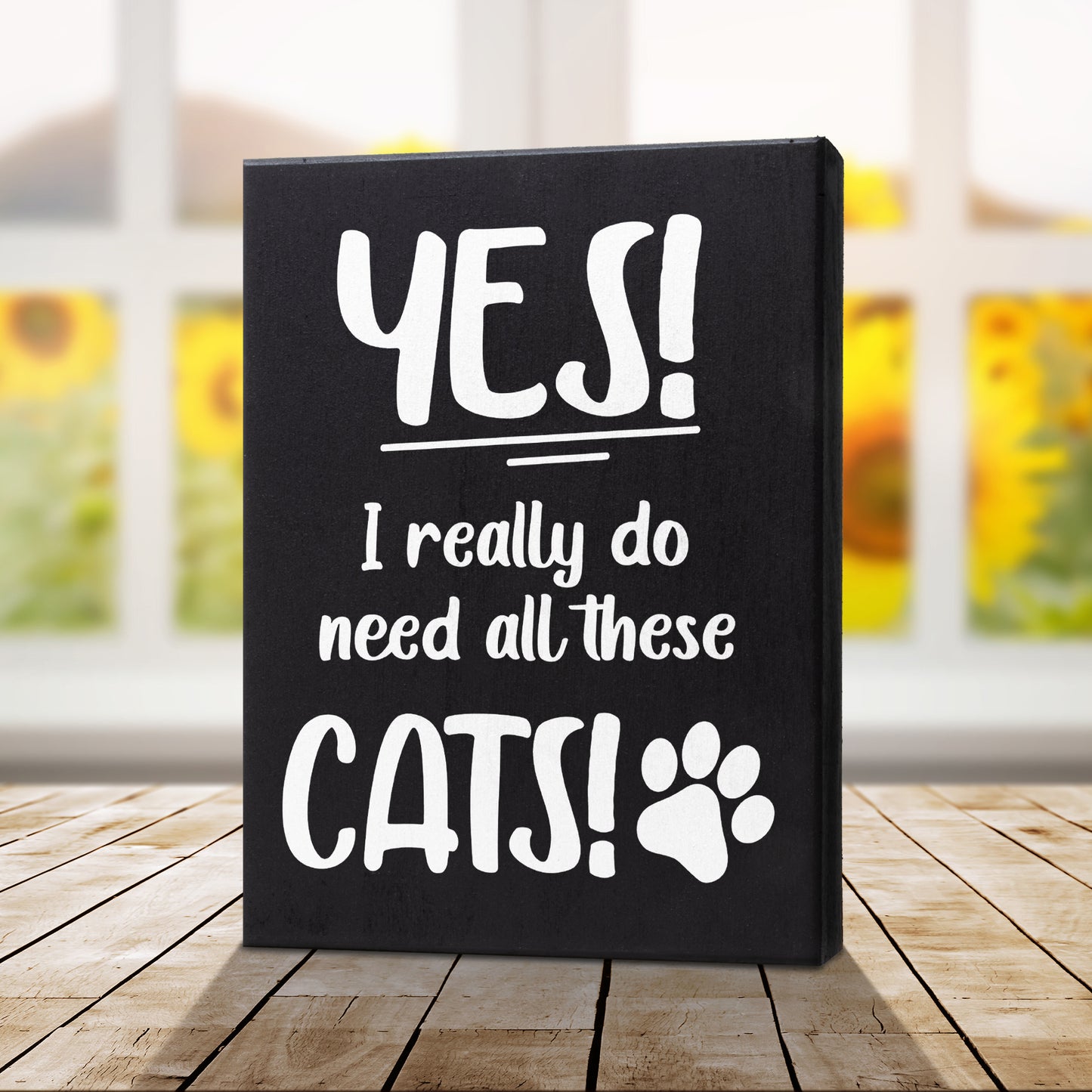 JennyGems Gifts for Cat Lovers, Yes I Really Do Need All These Cats 6x8 Inch Wood Sign, Cat Stuff for Cat Lovers, Cat Lover Gifts Crazy Cat Lady Gifts