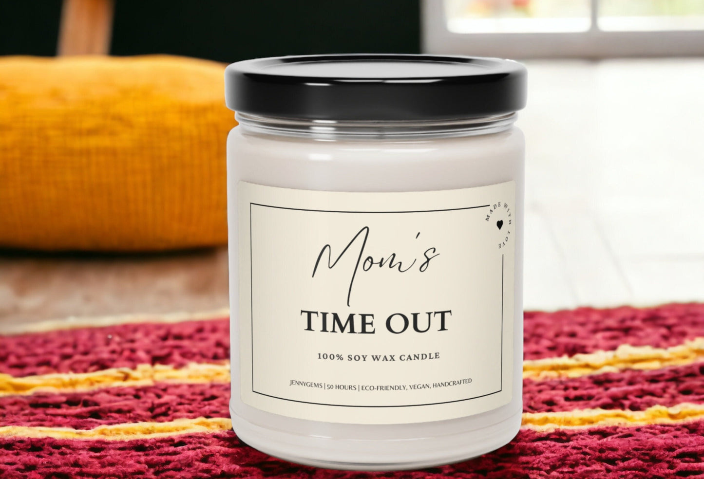 Mom’s Time Out’ Scented Candle – Funny Gift for New Moms, Pregnant Moms, and Baby Showers | Stress Relief and Relaxation Candle