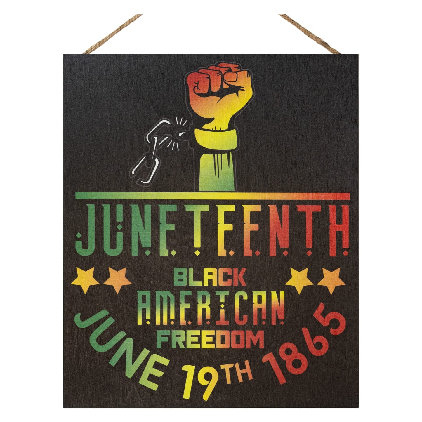 JennyGems Juneteenth Decorations, Black Independence Day, African American Freedom Day, Emancipation June 19 1865, Juneteenth Decor, 10 x 12 Wooden Sign