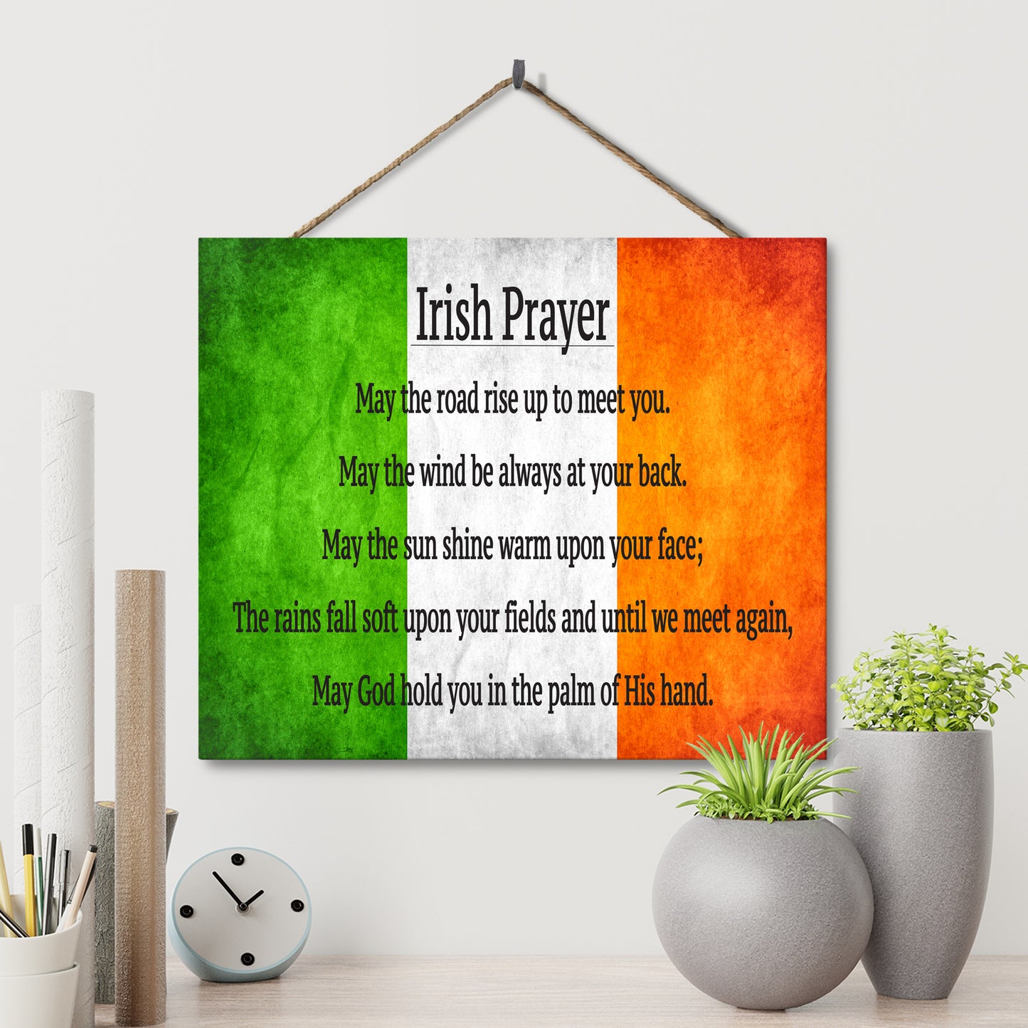 Irish Prayer Wooden Sign, May the Road Rise Up To Meet You