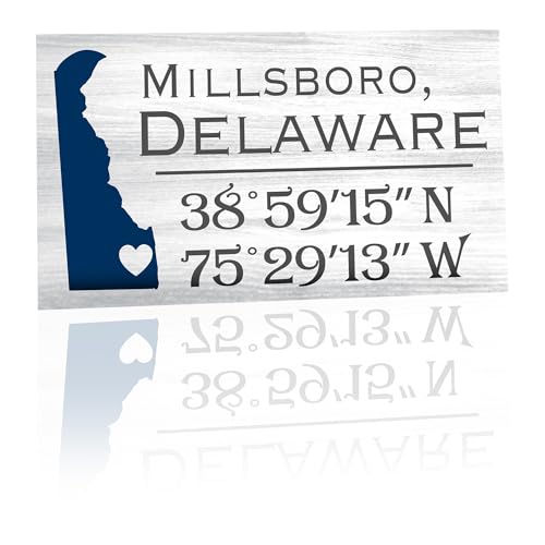 JennyGems Millsboro Delaware Gifts, Delaware Souvenirs, Shelf and Wall Art, Made in USA