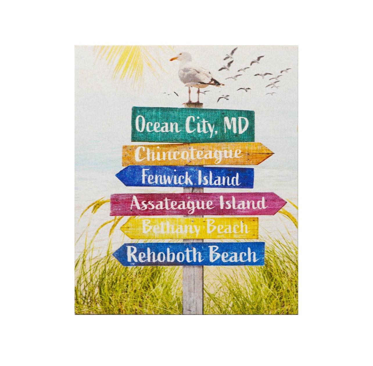Ocean City Maryland Beaches Directional Sign, Wall Decor and Gift