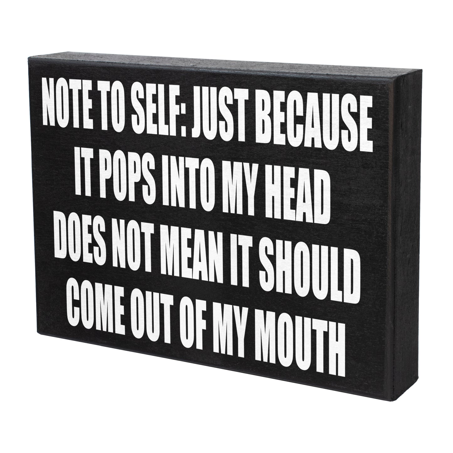 Sarcastic Note-to-Self Sign - Funny Wood Wall Hanging and Desk Decor | Perfect American-Made Gift for Coworkers and Friends