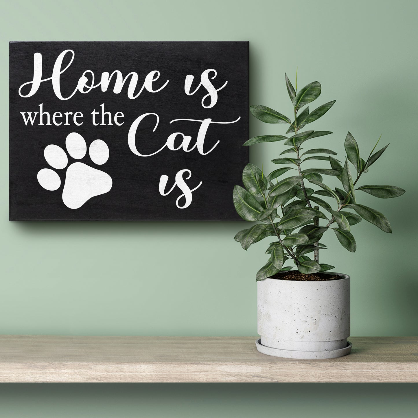 JennyGems Home is Where the Cat Is, Cat Signs for Home Decor, Cat Lover Decor, Cat Signs, Cat Lover Gifts, Funny Cat, Made in USA