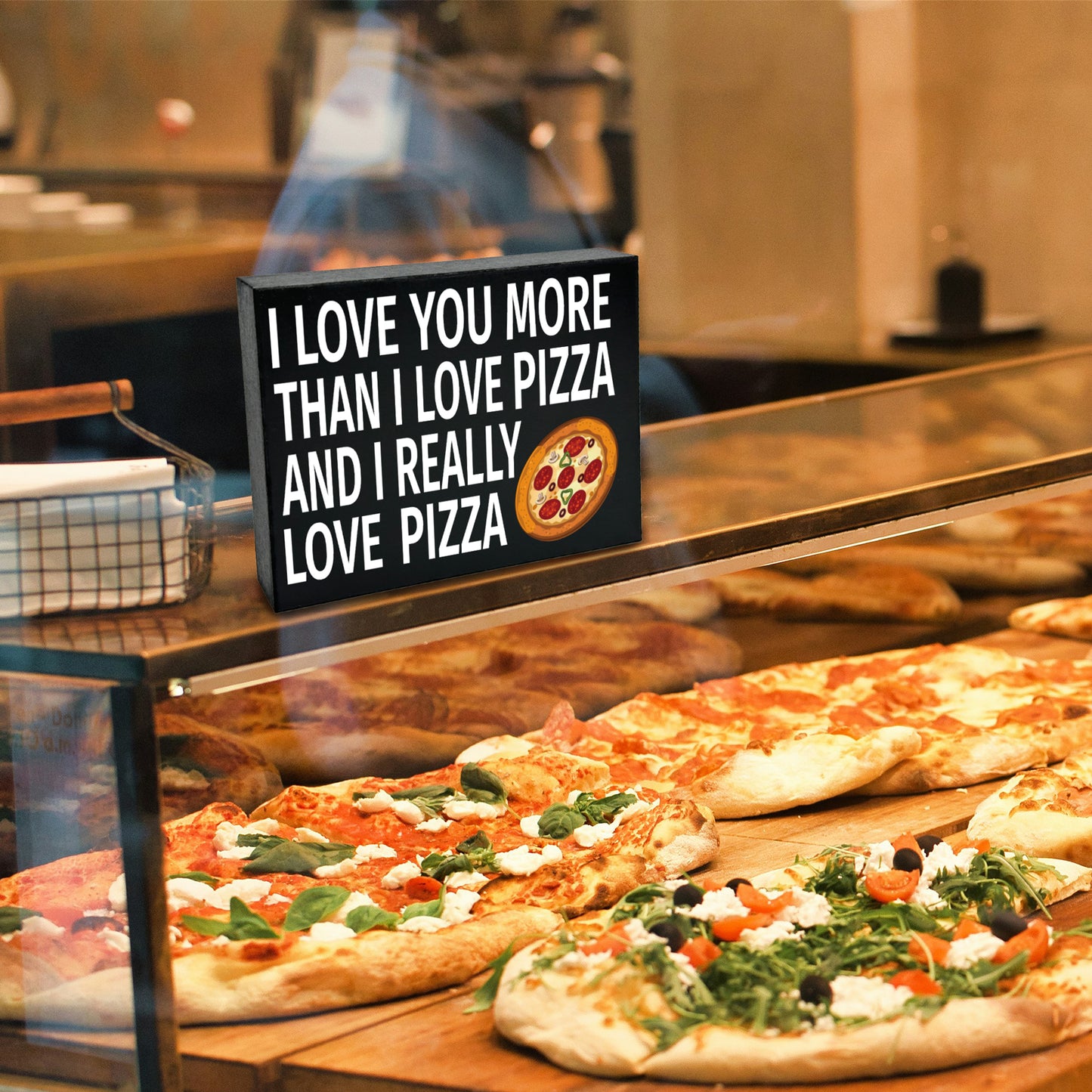 JennyGems I Love You More Than I Love Pizza and I Really Love Pizza, Funny Pizza Gifts, Pizza Kitchen Decor, Pizza Shop Signs