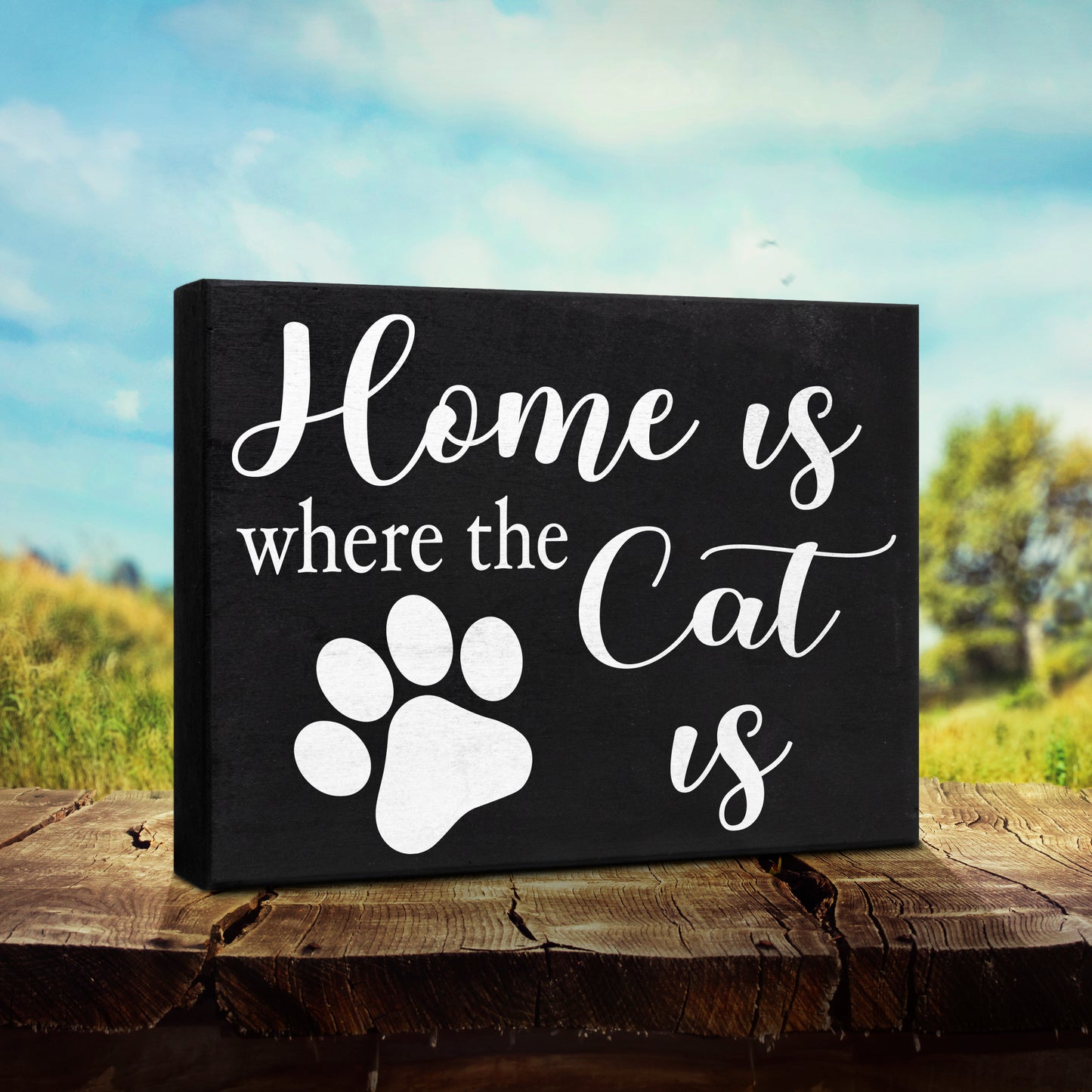 JennyGems Home is Where the Cat Is, Cat Signs for Home Decor, Cat Lover Decor, Cat Signs, Cat Lover Gifts, Funny Cat, Made in USA