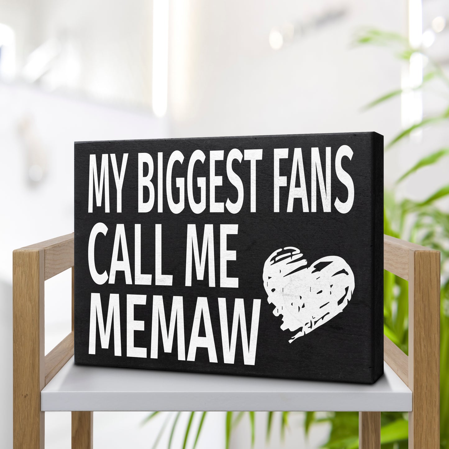 JennyGems My Biggest Fans Call Me Memaw Sign, 8x6 Inch Hanging Wall Art, American Made, Memaw Decor, Memaw Gifts