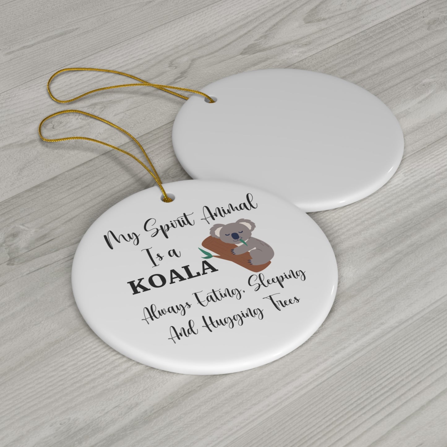Koala Lovers, Funny Christmas Ornament - Koala Spirit Animal, Relaxed and Eco-Friendly Decor, Animal Lover Gift, Unique Tree Ornament
