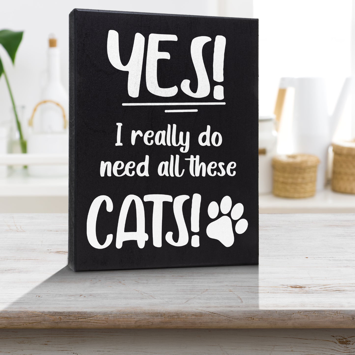 JennyGems Gifts for Cat Lovers, Yes I Really Do Need All These Cats 6x8 Inch Wood Sign, Cat Stuff for Cat Lovers, Cat Lover Gifts Crazy Cat Lady Gifts