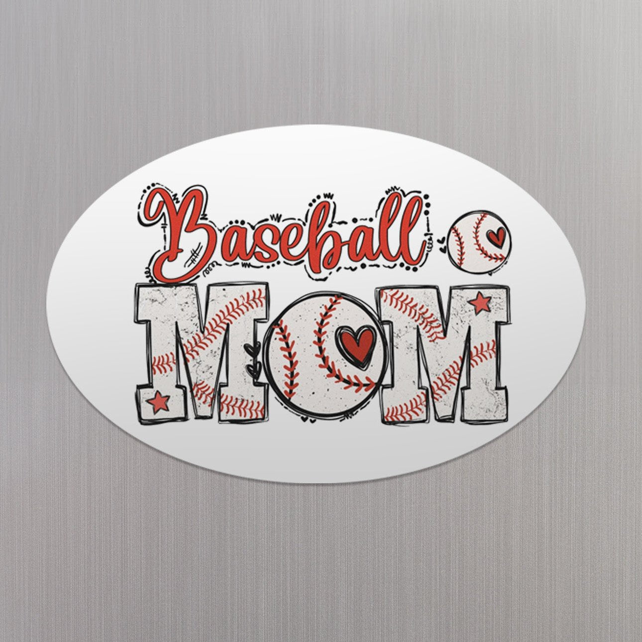 Baseball Mom Magnet - 4x6 Inch Oval for Car or Fridge | Proud Baseball Mom Gift, Made in USA