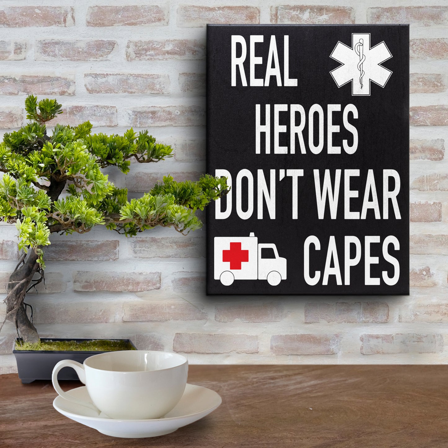 JennyGems Real Heroes Don't Wear Capes, EMT Sign, Paramedic Gifts, First Responder Signs, EMT Graduation Gift, EMT Gifts, EMS Sign, Ambulance Driver Gifts, Made in USA