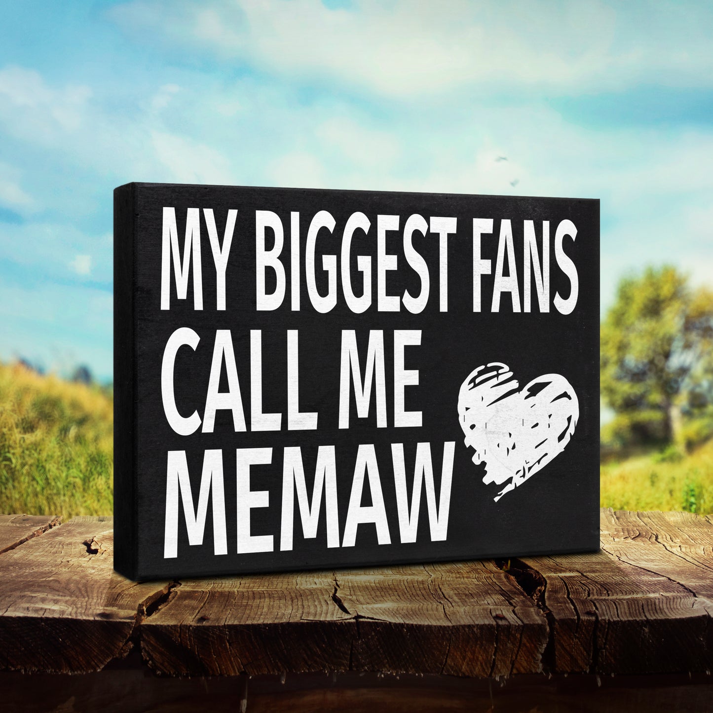 JennyGems My Biggest Fans Call Me Memaw Sign, 8x6 Inch Hanging Wall Art, American Made, Memaw Decor, Memaw Gifts