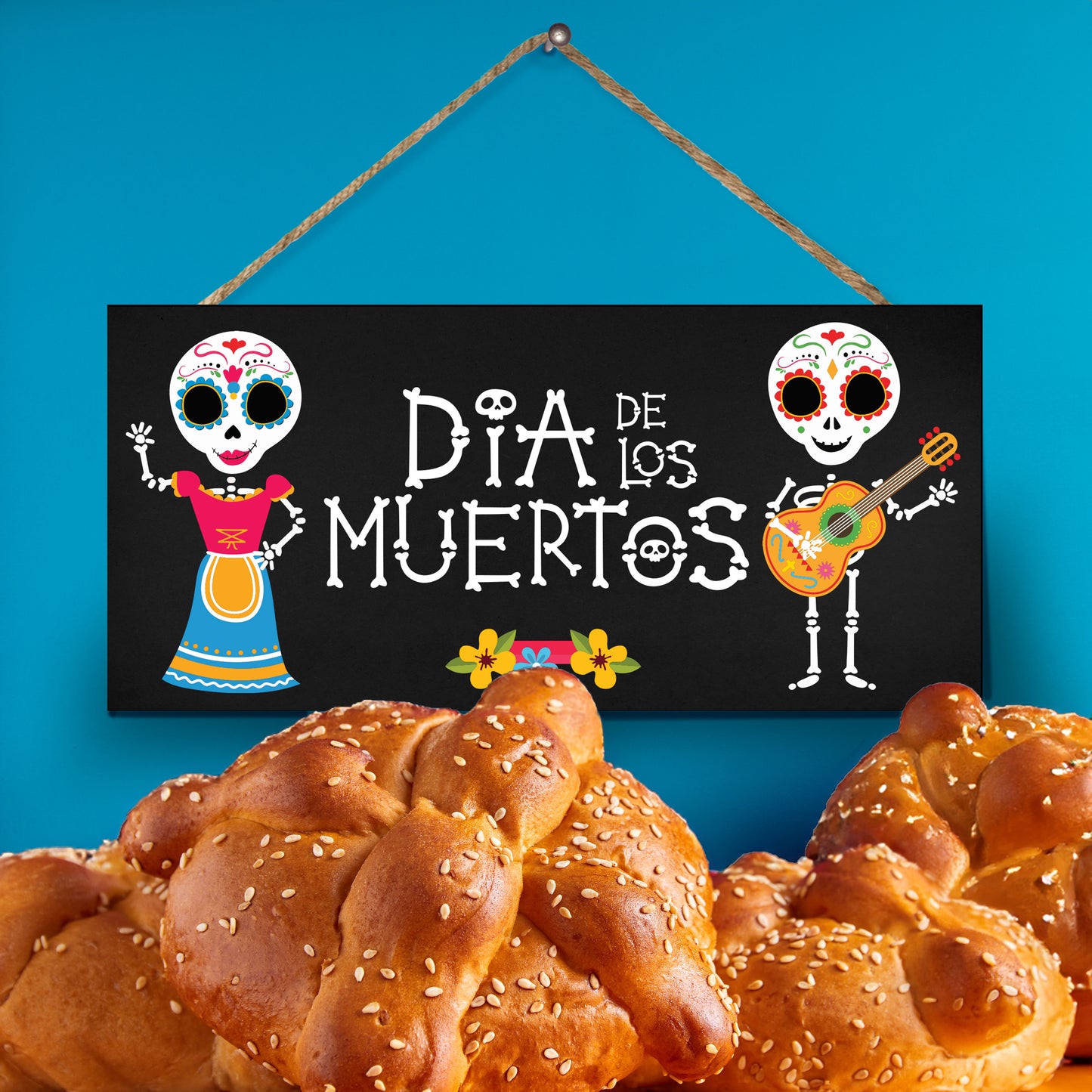 Day of the Dead Sign, Dia De Los Muertos Decor, Day of The Dead Decor, Halloween Decorations Day of the Dead Decorations Sugar Skulls Skeletons