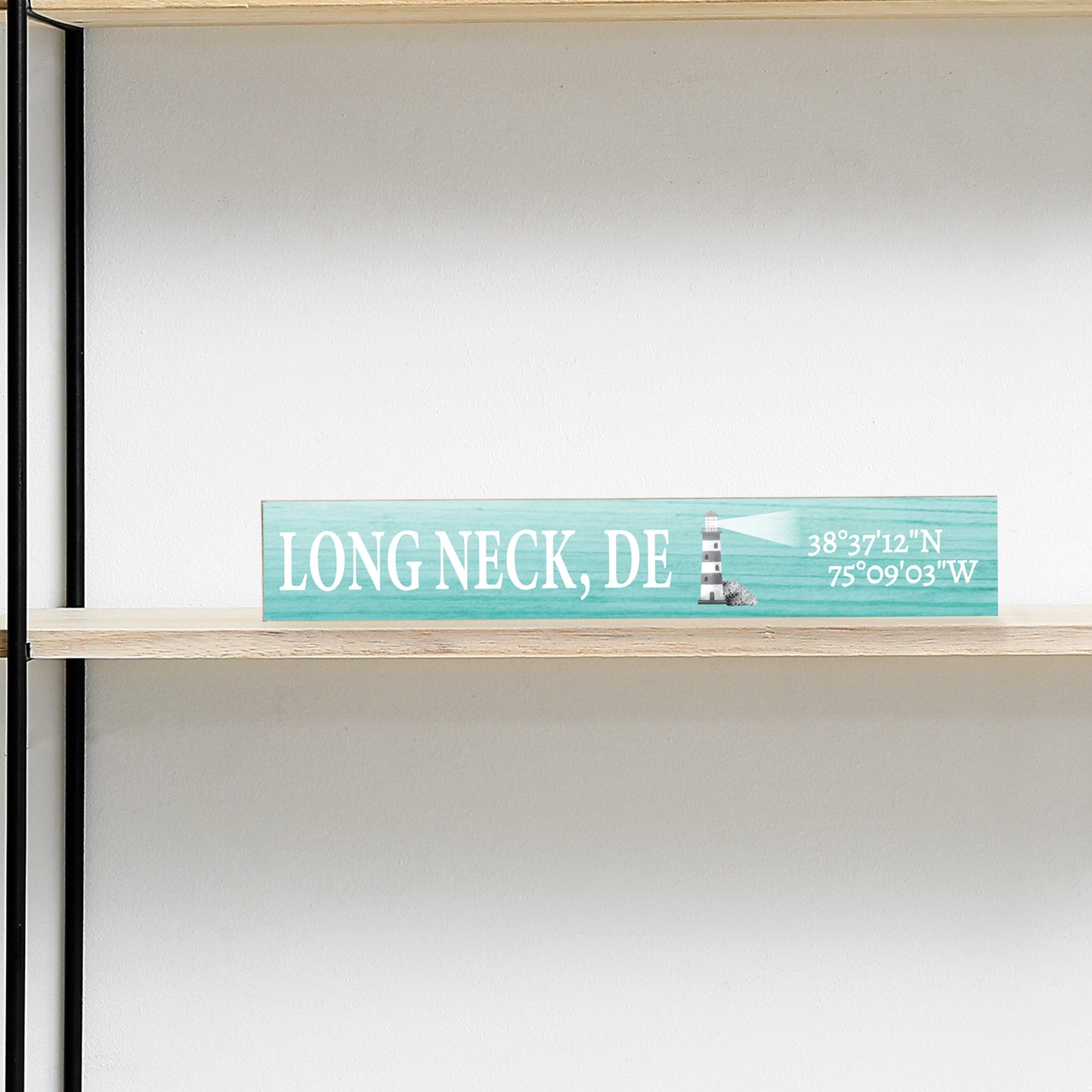 JennyGems Long Neck Delaware Gifts and Souvenirs, Delaware Sign, Lighthouse Decor, Beach Decoration, Tabletop, Made in USA