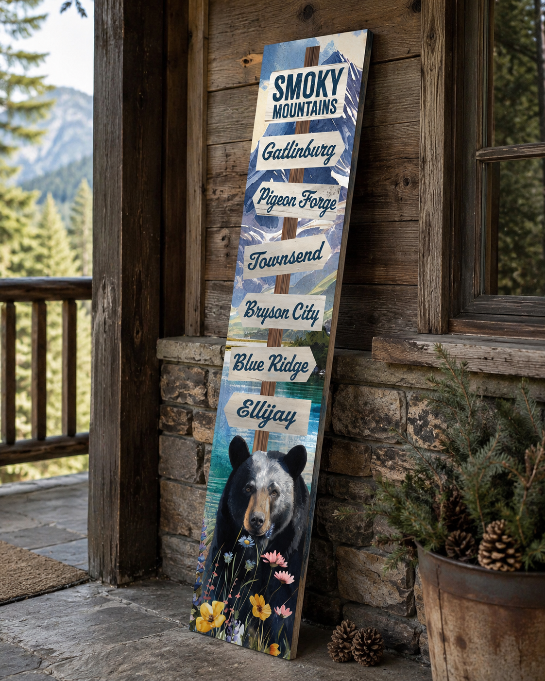 Smoky Mountains Directional Porch Board