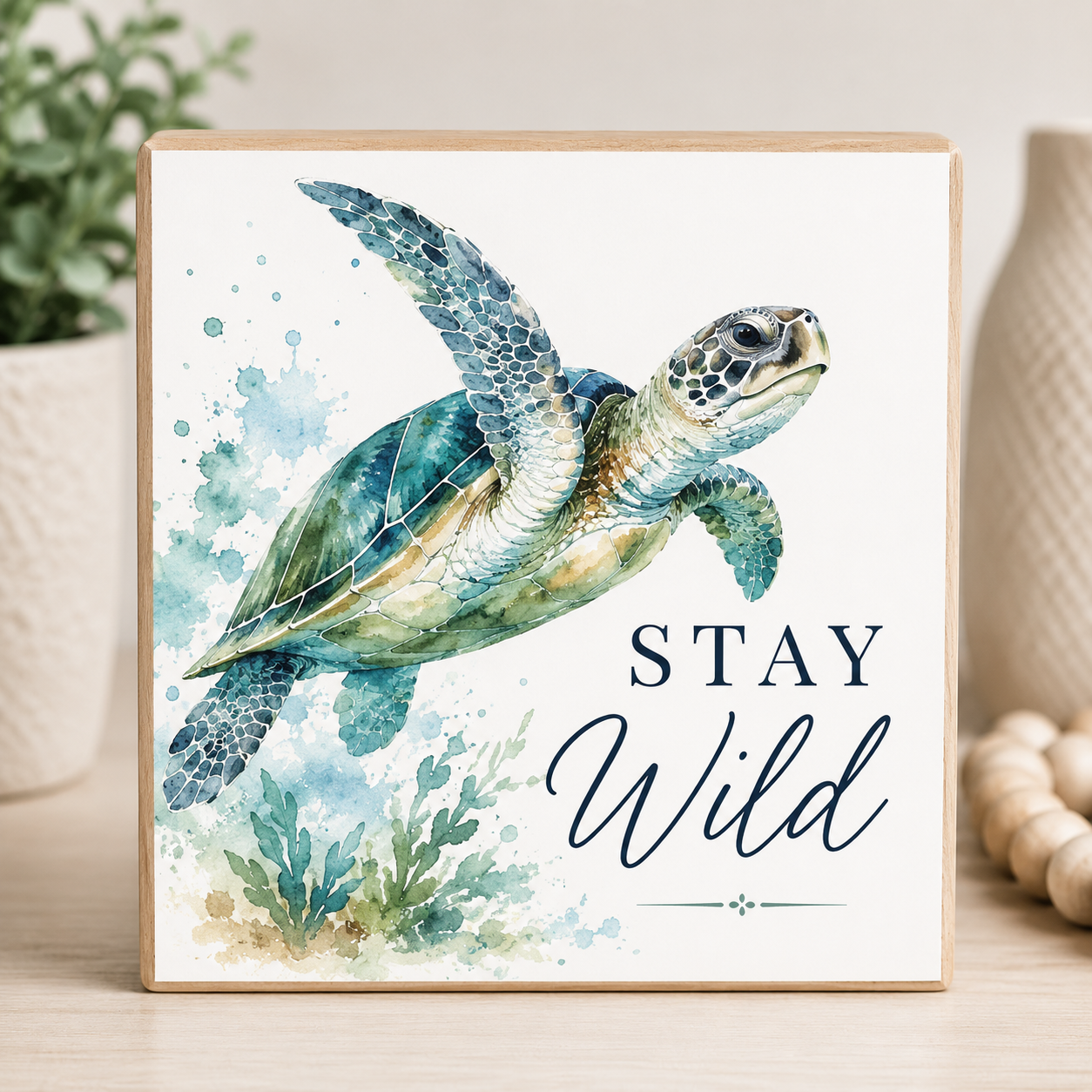 Stay Wild, Sea Turtle Decor Sign