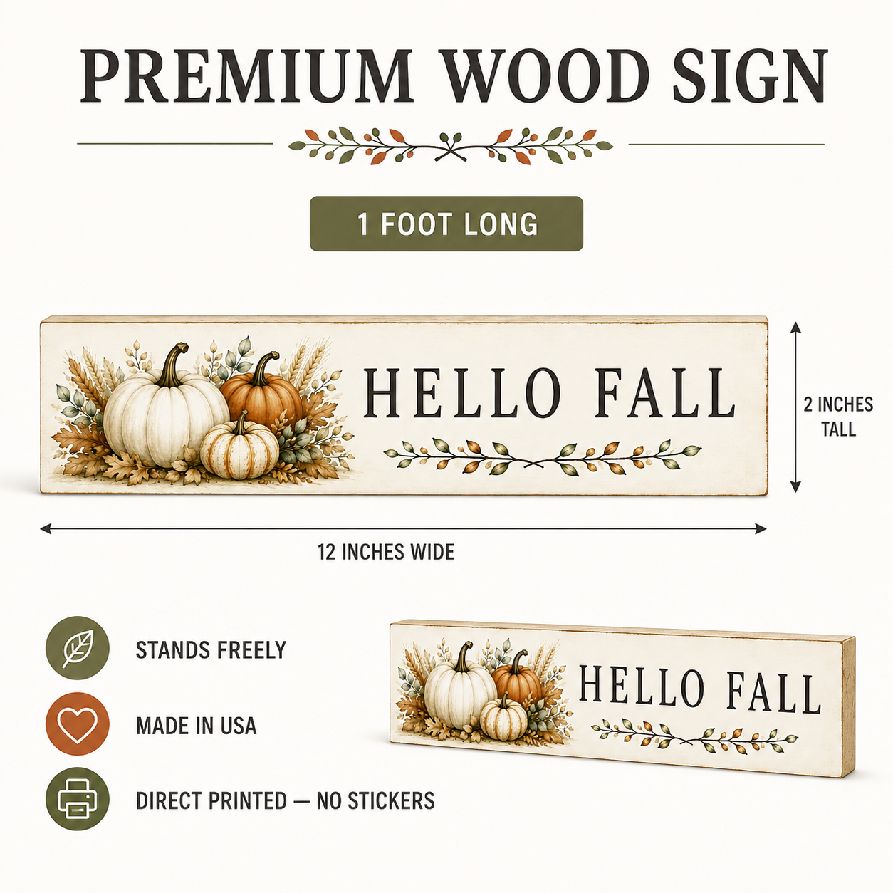 Fall Decor Accent - Hello Fall