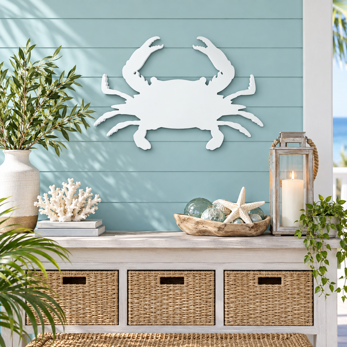 Outdoor Crab Sign, Crab Wall Art, PVC Crab Decor for Yard, House or Patio