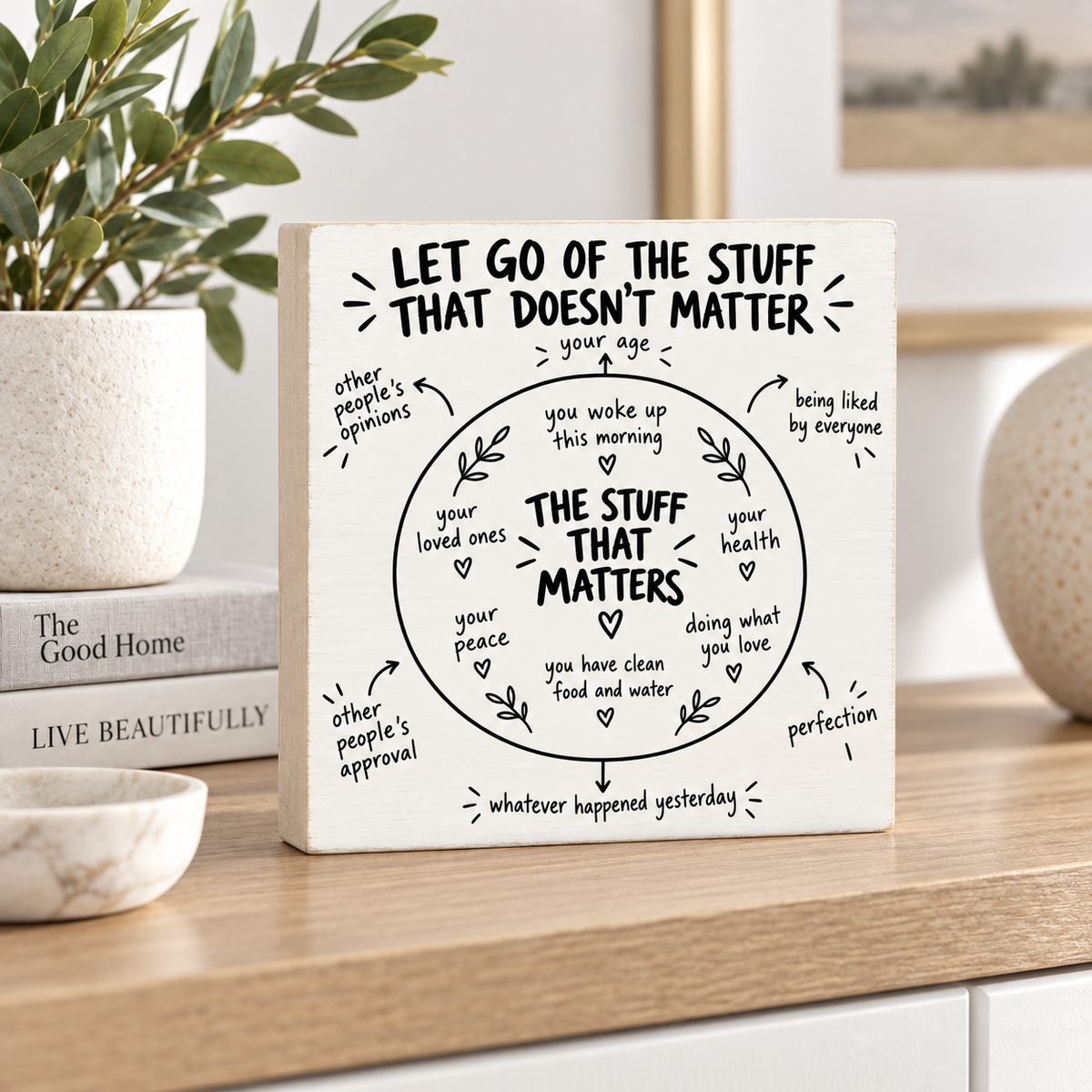 Let Go Of The Stuff That Doesn't Matter, Positivity Reminder and Affirmation