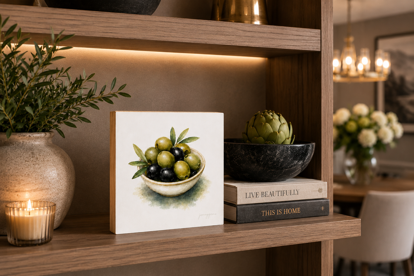 Mini Art Block, Olives, Food Art