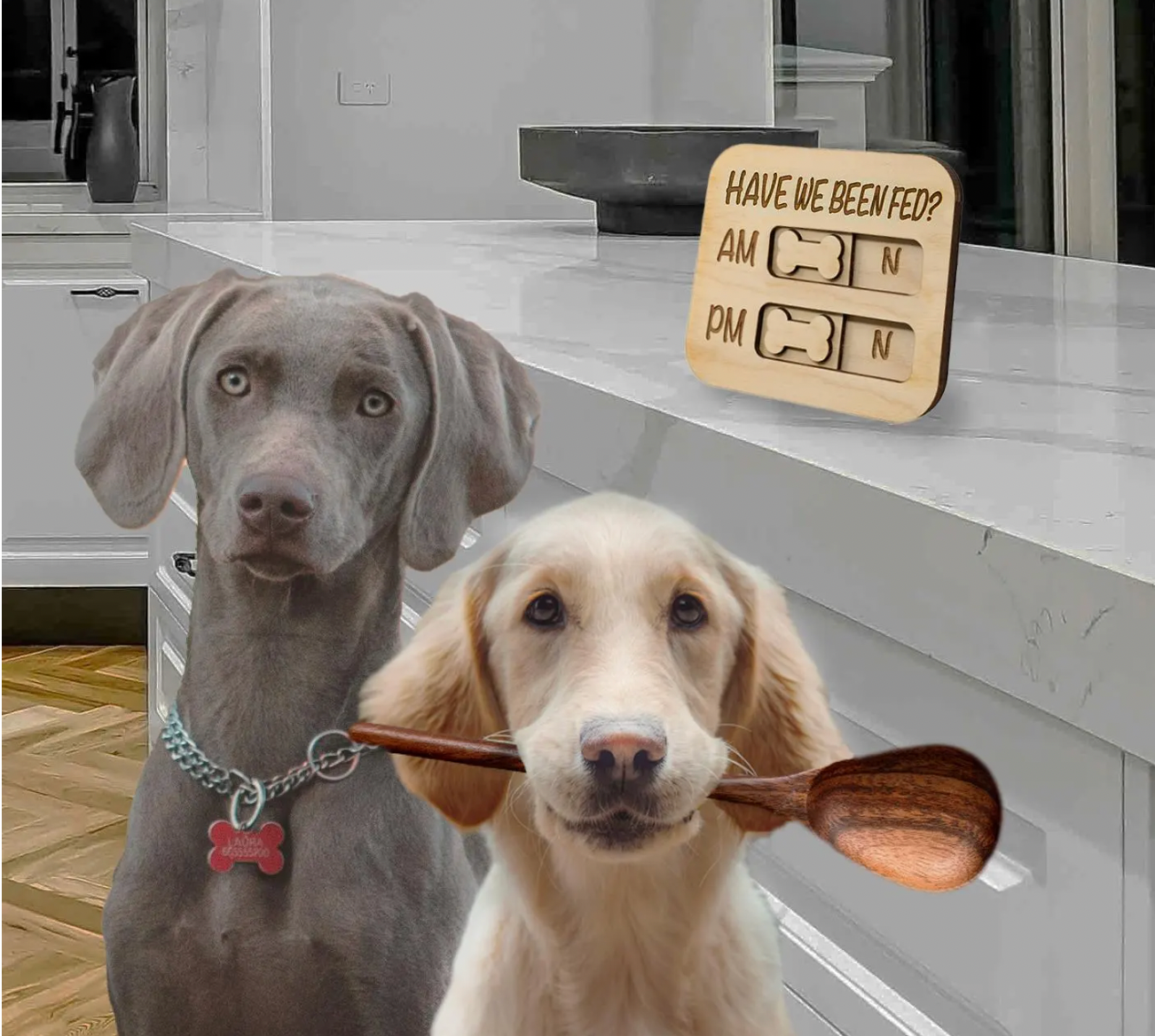 Did You Feed the Dog? AM/PM Flip Sign Magnet – Dog Feeding Tracker, Feeder Reminder, Daily Pet Care Chart, More than One Dog