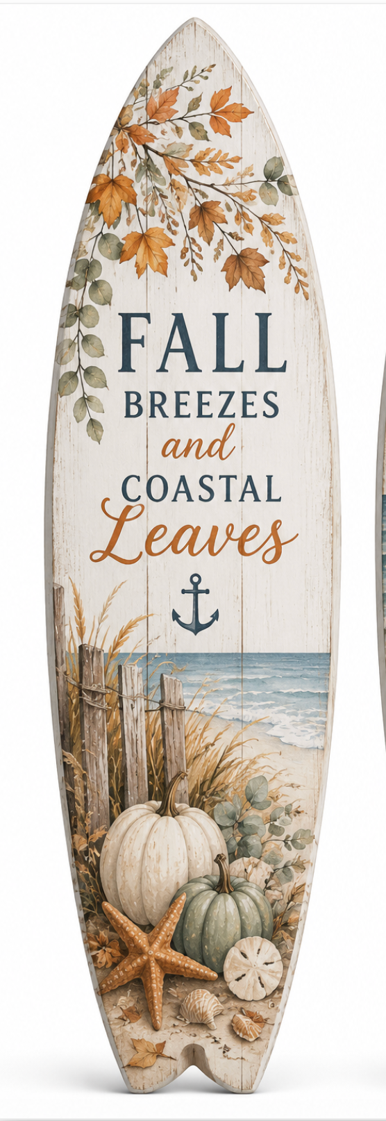 Fall Coastal Themed Surfboard