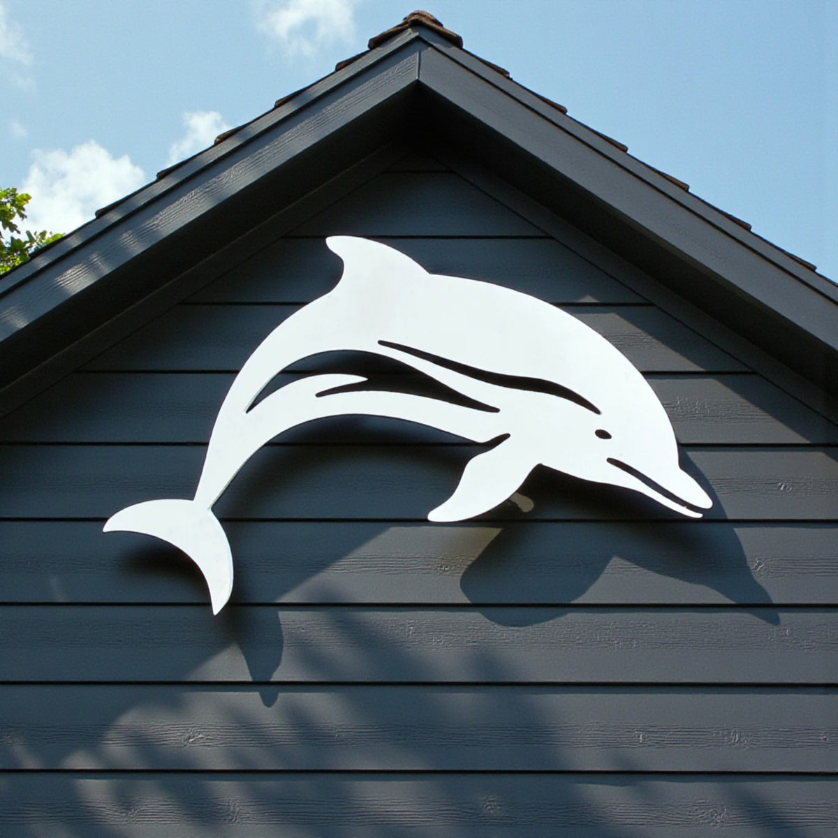 Outdoor Indoor Dolphin Wall Art, Coastal Beach House Decor, PVC