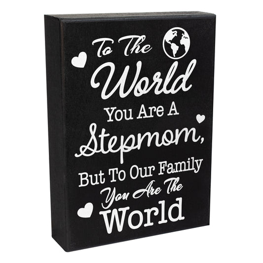 JennyGems Stepmom Gifts Sign Decor Plaque, Gifts for Stepmom, Mother's Day Gifts, Stepmother Gift, Meaningful Step Mom Decor, Bonus Mom Gifts, 6x8 Inch Wood Sign, Made in USA