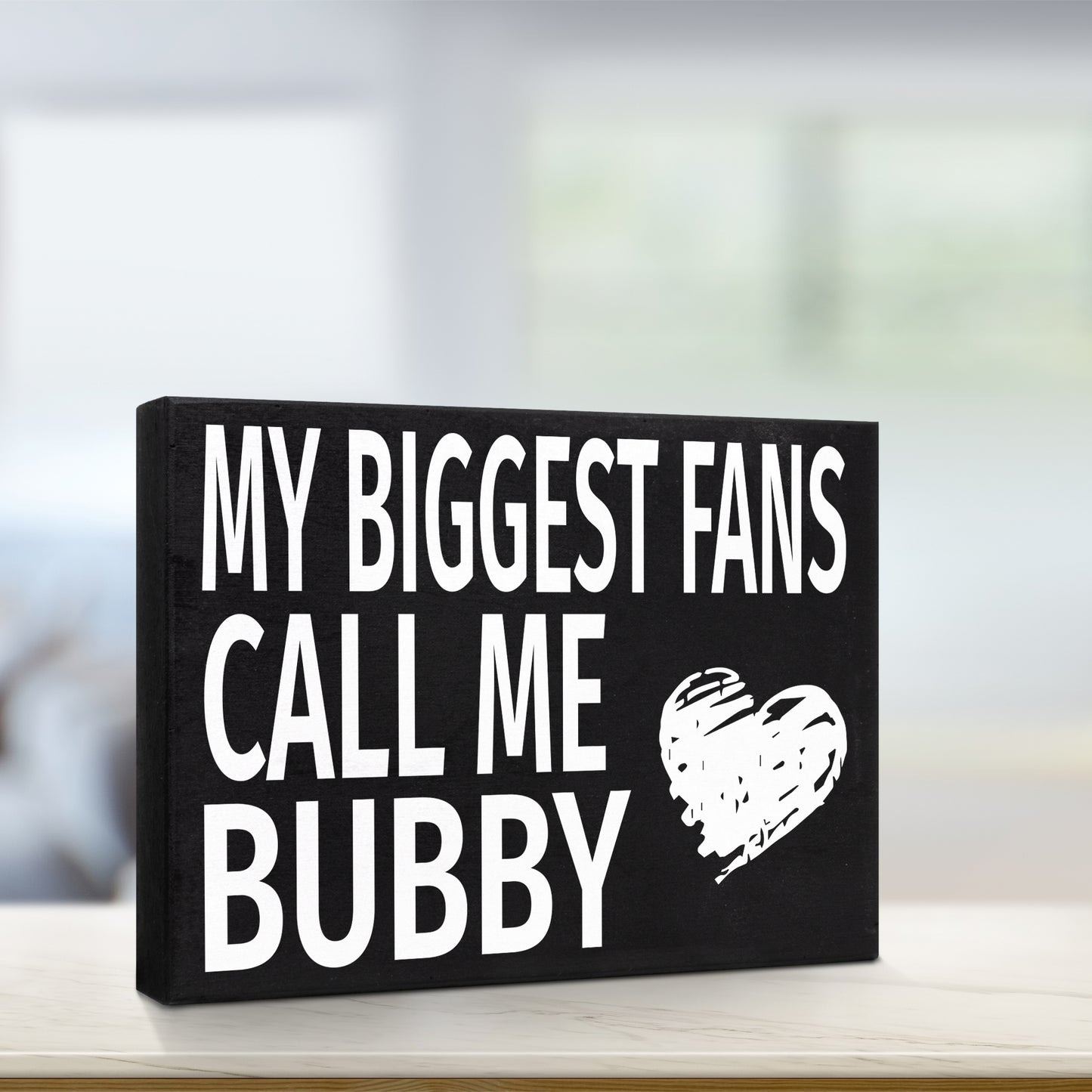 JennyGems Gifts for Bubby, My Biggest Fans Call Me Bubby Wooden Sign, Bubby Gifts from Granddaughter Grandson, Shelf Decor and Wall Hanging