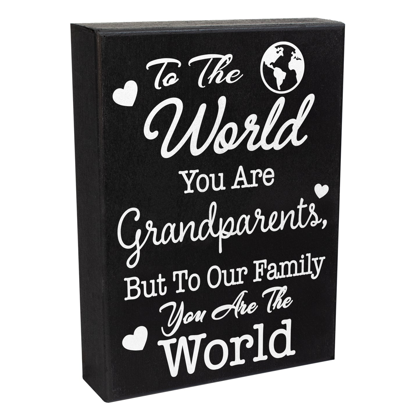 JennyGems To the World You are Grandparents, but to our Family You are the World Wood Sign