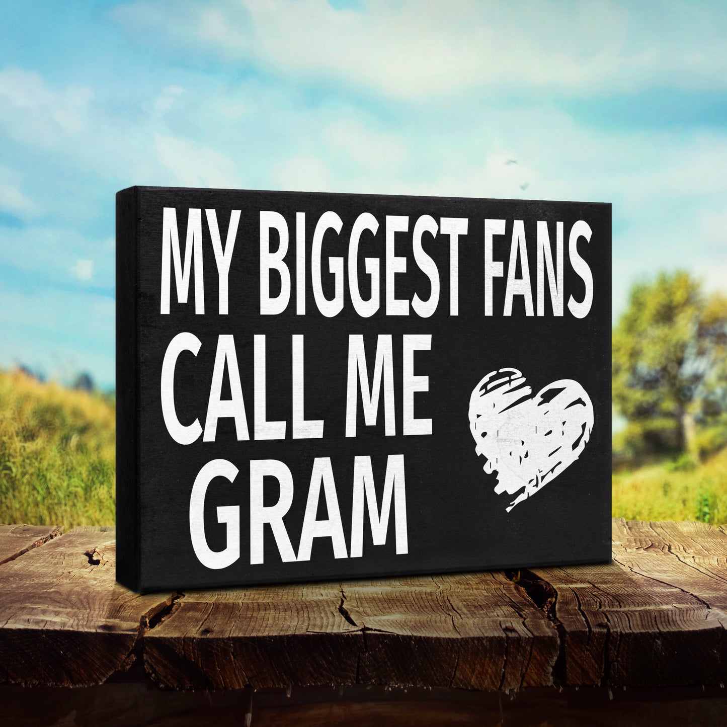 JennyGems Gifts for Gram, Gram Gifts from Granddaughter Grandson, My Biggest Fans Call Me Gram Wood Sign, Gram Gifts for Christmas, Gram Birthday Gifts from Grandkids