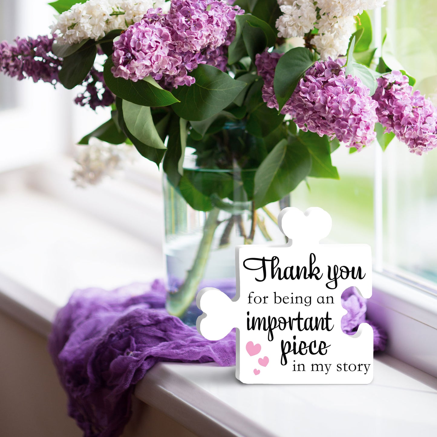 Thank You for Being an Important Piece in My Story PVC Puzzle Sign