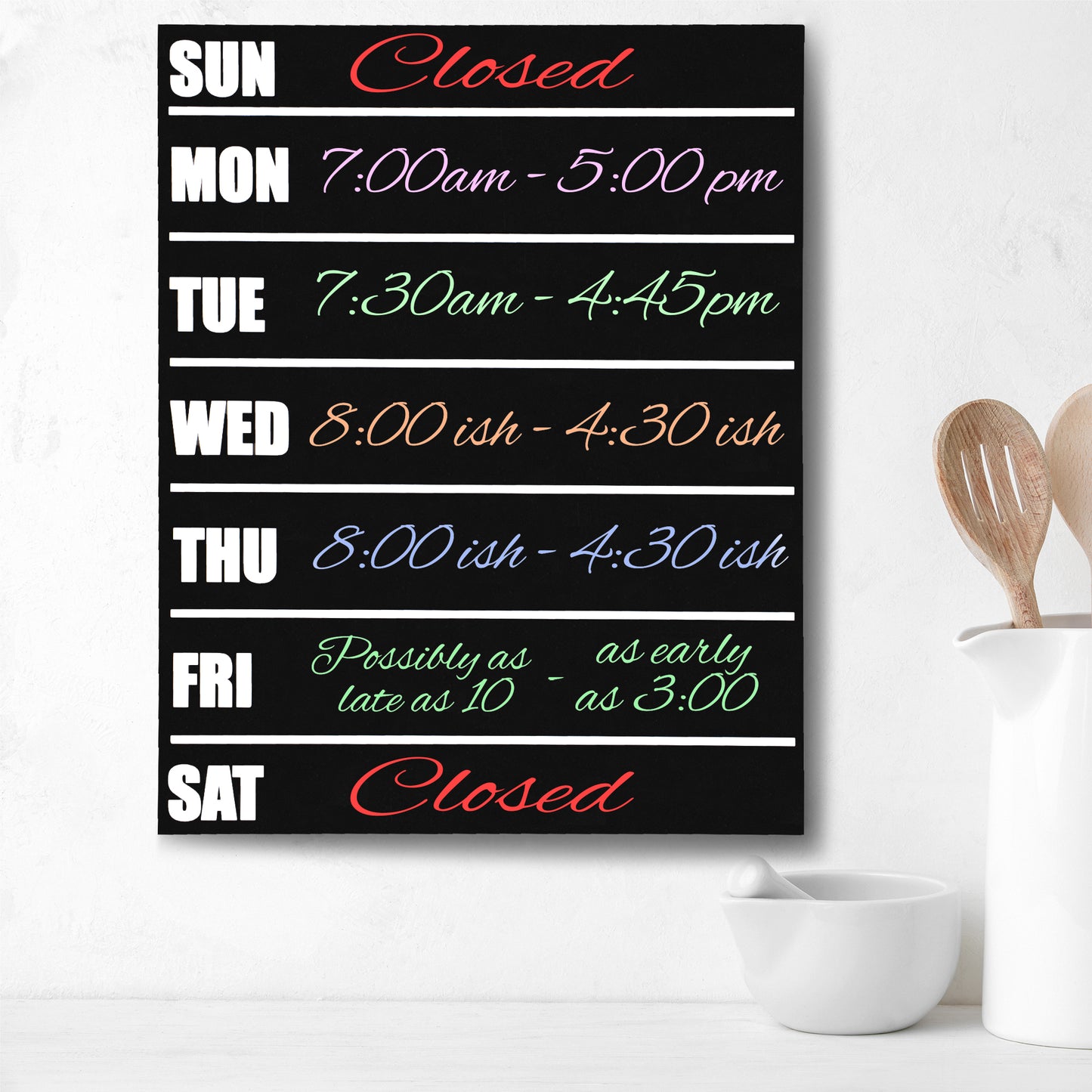 JennyGems Menu Chalkboard Sign, 11.5x14.5 Inches, Weekly Meal Planner Menu Board, Reusable Chore Chart, to Do List, Weekly Planner, Office Hours Sign for Business, American Made