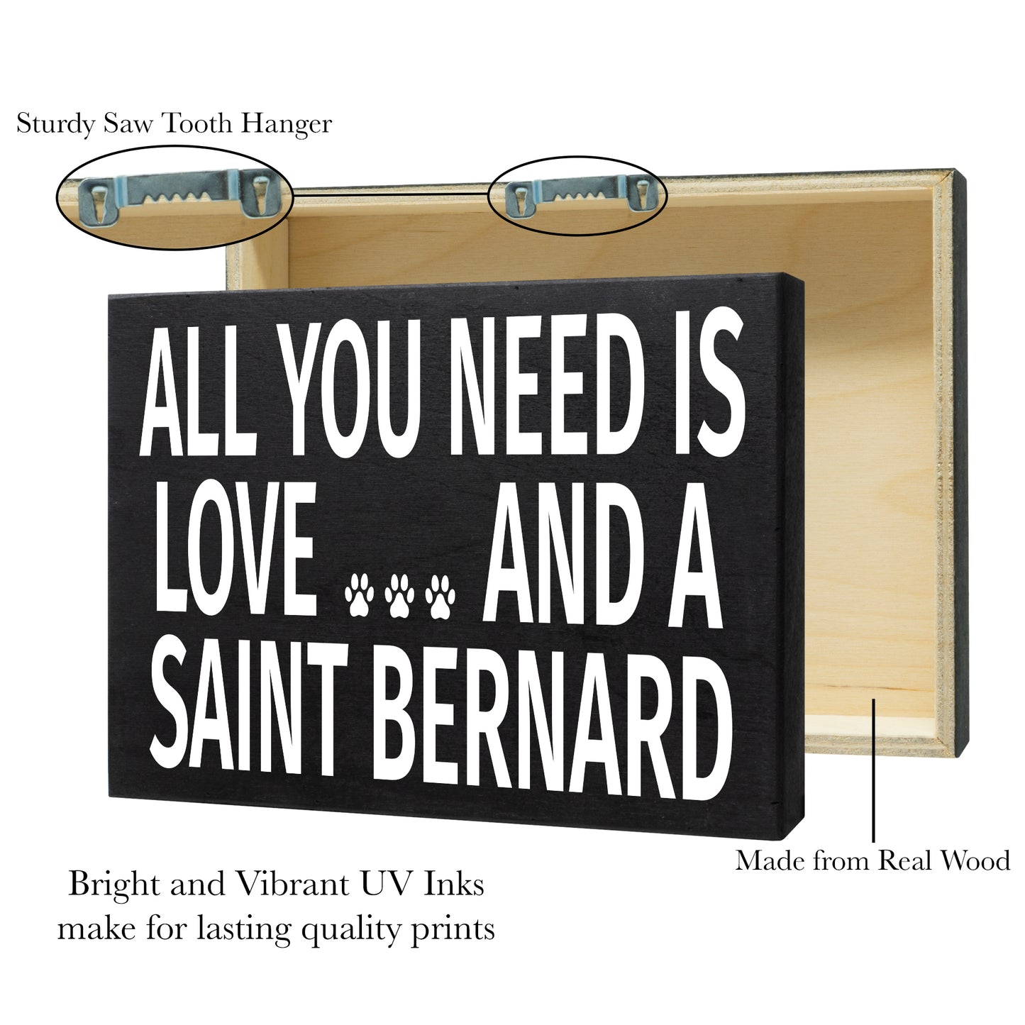 JennyGems Saint Bernard Sign, All You Need is Love and a Saint Bernard, Saint Bernard Mom, Saint Bernard Gifts, Saint Bernard Dogs