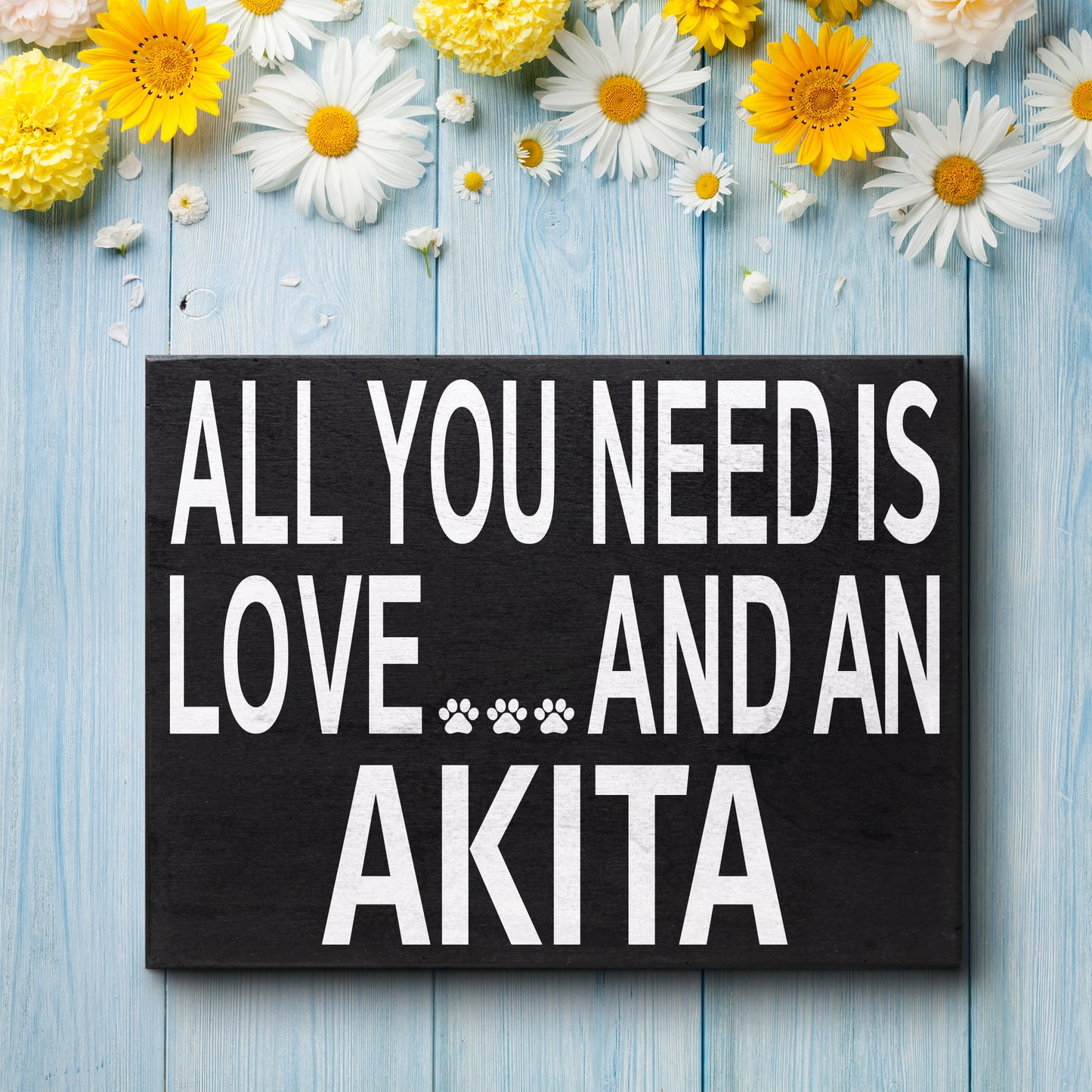 JennyGems All You Need is Love and an Akita Wooden Sign, Akita Gifts, Akita Dog Mom