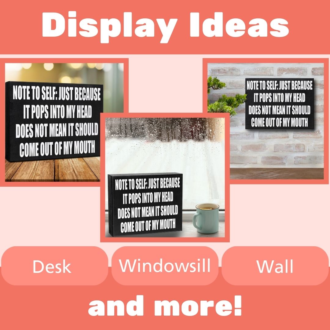 Sarcastic Note-to-Self Sign - Funny Wood Wall Hanging and Desk Decor | Perfect American-Made Gift for Coworkers and Friends
