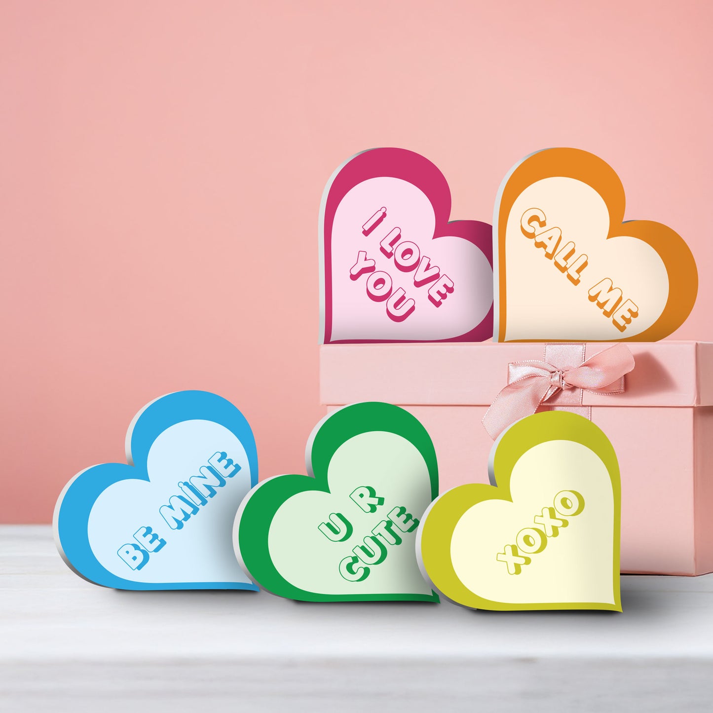 Valentine’s Day Conversation Hearts Set of 5 - Cute
