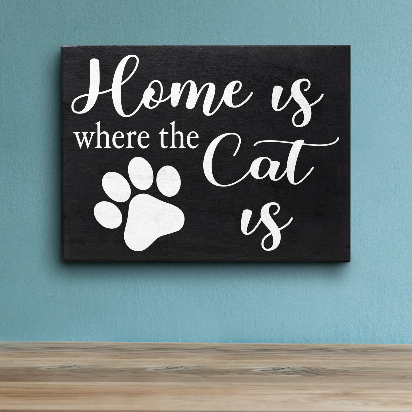 JennyGems Home is Where the Cat Is, Cat Signs for Home Decor, Cat Lover Decor, Cat Signs, Cat Lover Gifts, Funny Cat, Made in USA