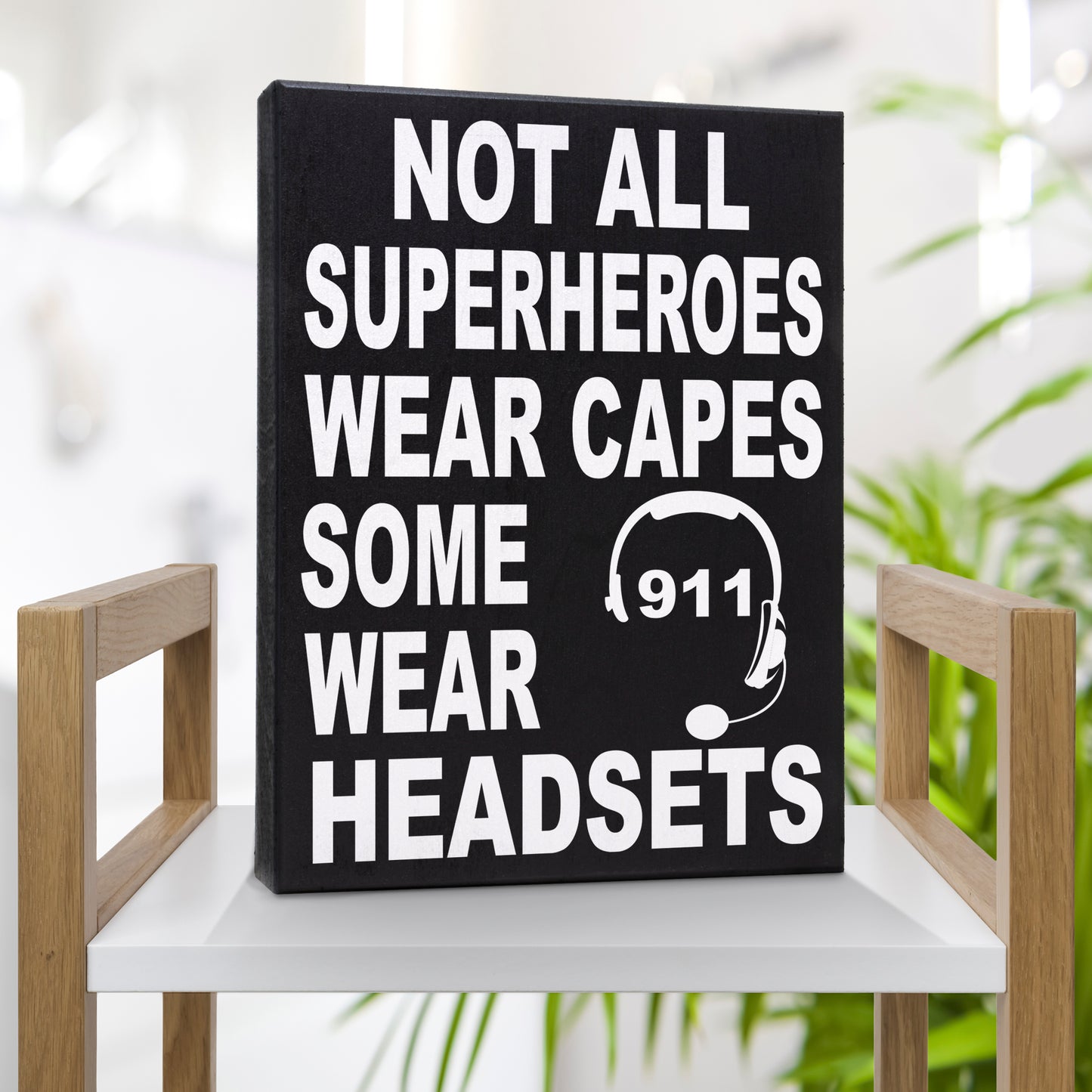JennyGems 911 Dispatcher and Operator Gift Sign Decor, Wall Hanging and Tabletop Decoration, 8x6 inches, Made in USA