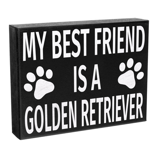 JennyGems My Best Friend is a Golden Retriever Wood Sign, Golden Retriever Dogs, Golden Retriever Gifts, Box Sign,Golden Retriever Home Decor, Golden Retriever Lovers