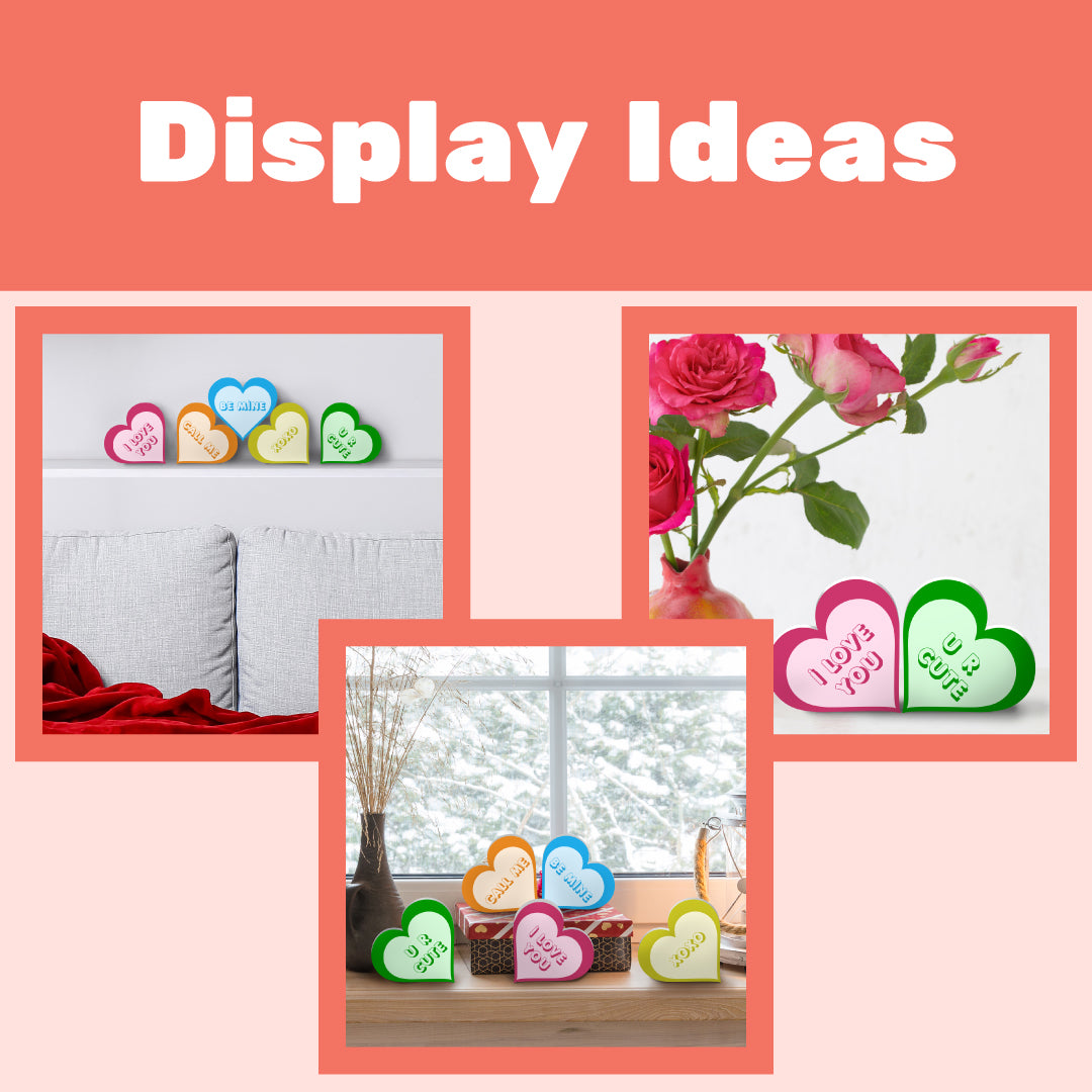 Valentine’s Day Conversation Hearts Set of 5 - Cute