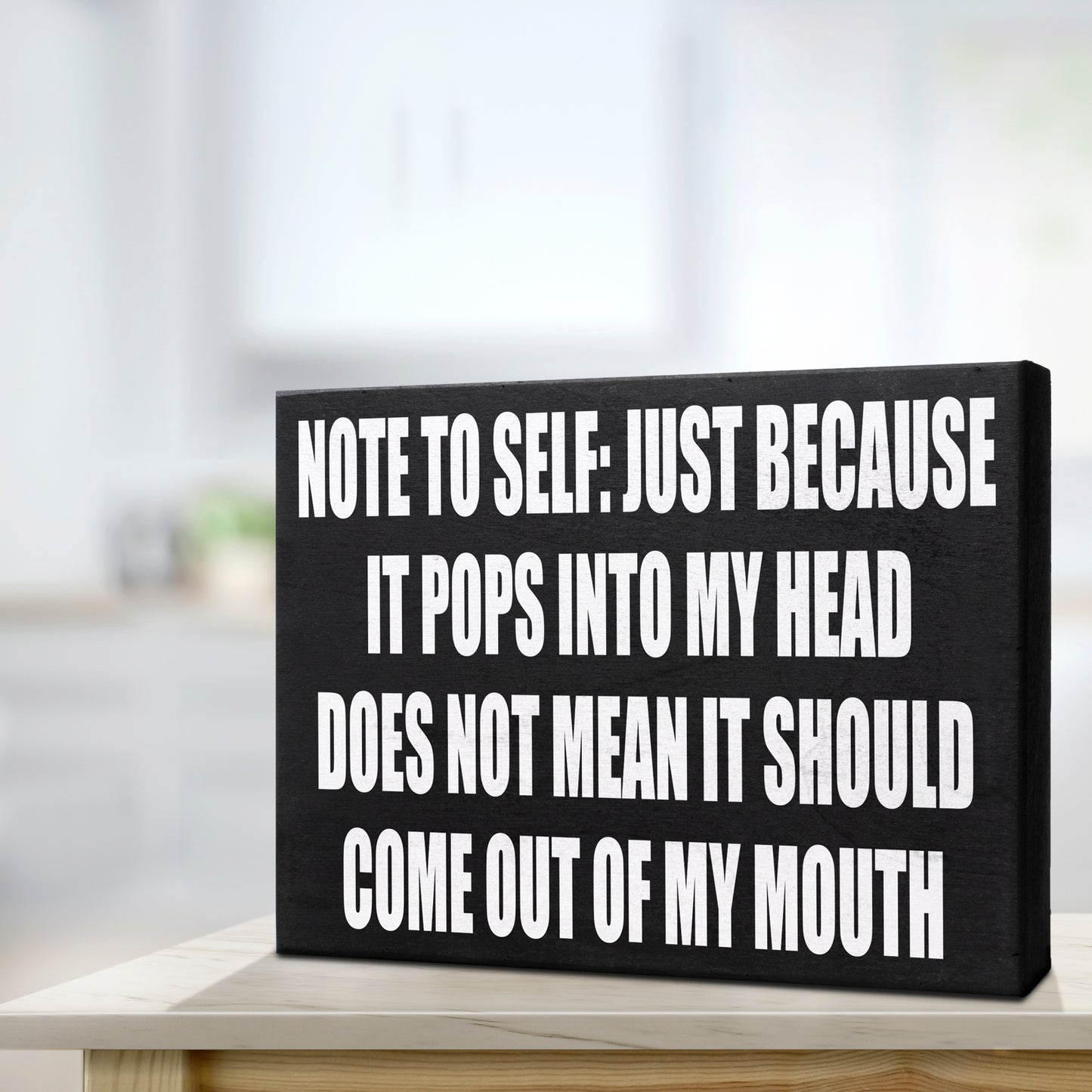 Sarcastic Note-to-Self Sign - Funny Wood Wall Hanging and Desk Decor | Perfect American-Made Gift for Coworkers and Friends